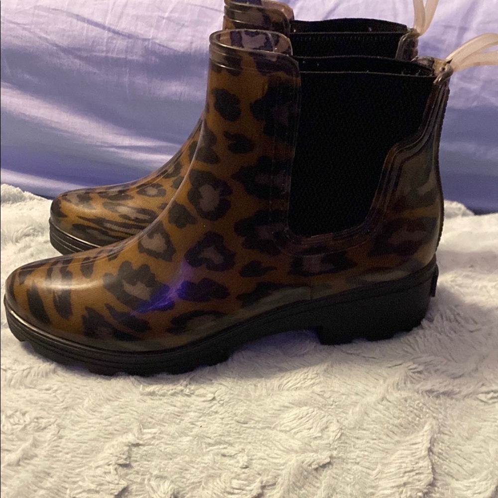 Leopard Print Women's Rain Boots